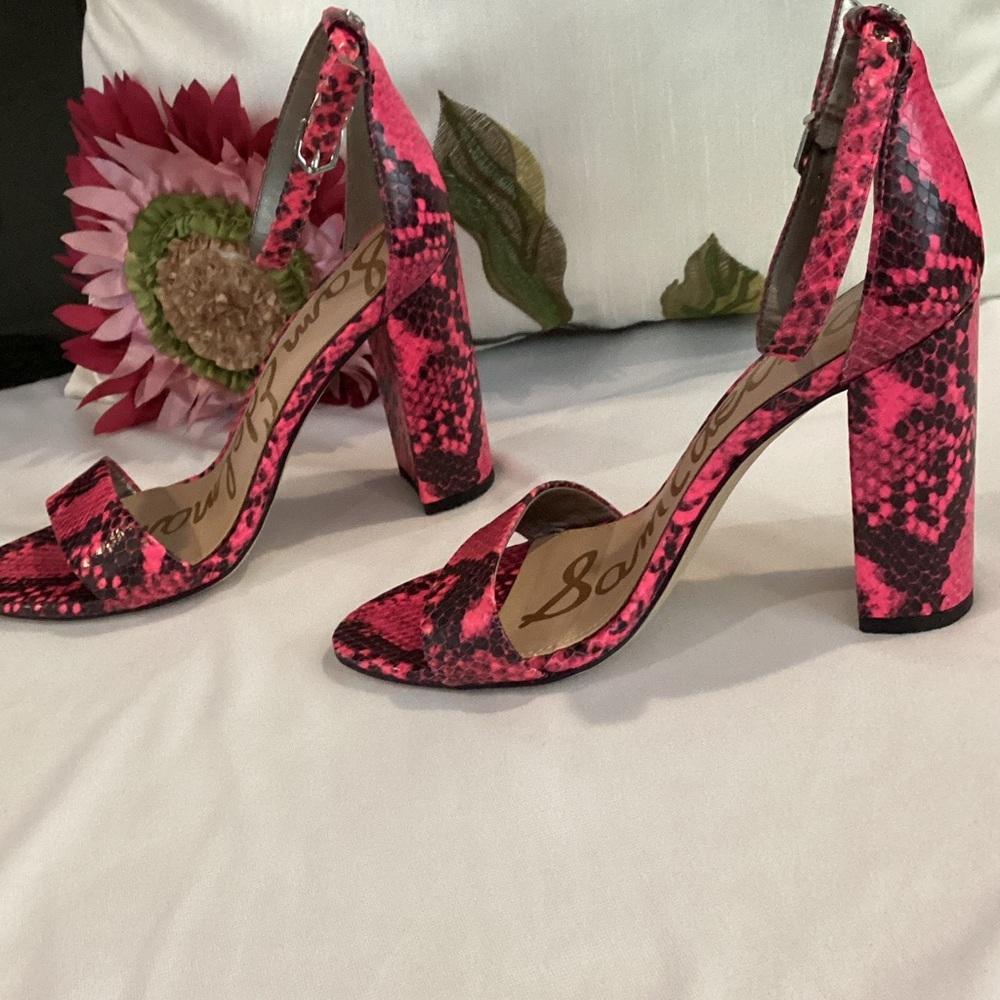 Sam Edelman Pink and Black Snake Heels - Picture 5 of 7